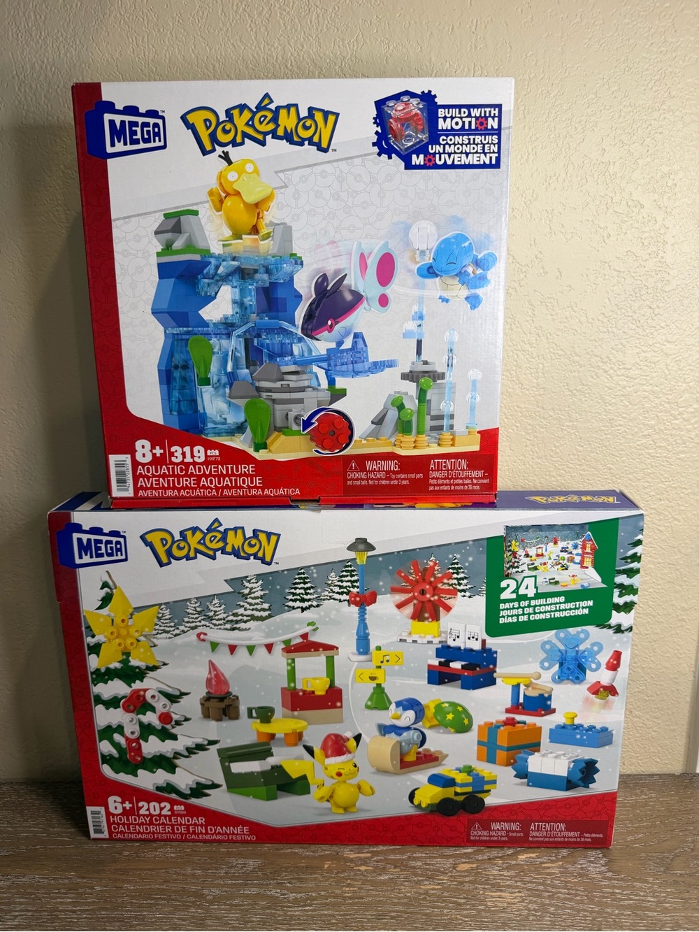 MEGA Pokemon Advent Calendar 24 Day Set & Aquatic Adventure with 319 Pieces